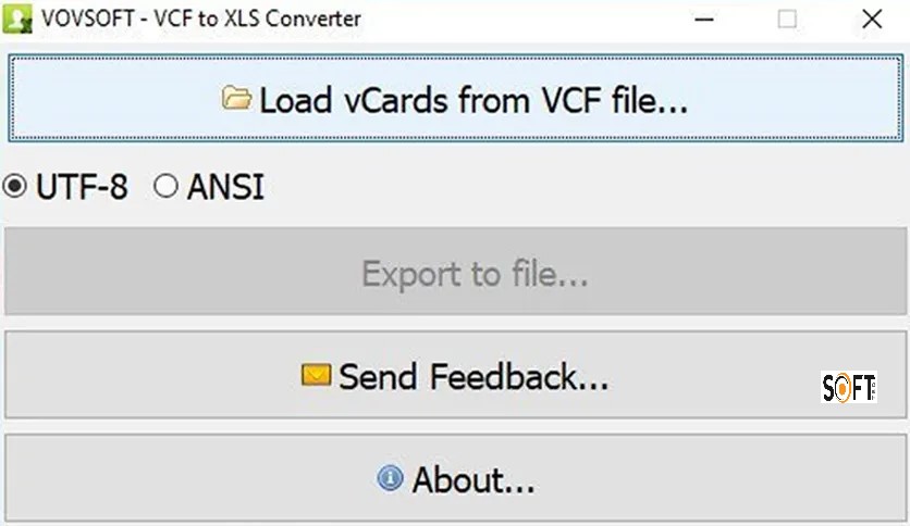 VovSoft VCF to XLS Converter 1.9_Softted.com_