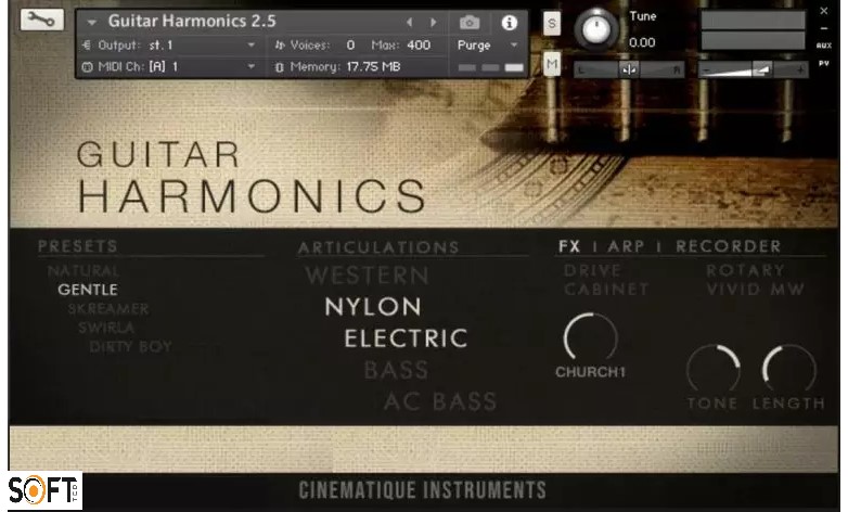 Cinematique Instruments – Guitar Harmonics v2.5 (KONTAKT) Free Download_Softted.com_