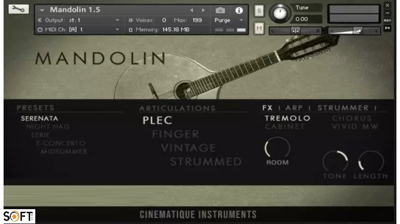 Cinematique Instruments – Mandolin v1.5 (KONTAKT) Free Download_Softted.com_