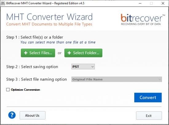 BitRecover MHT Converter Wizard 2022 Free Download